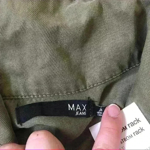 Max Jeans Olive Green Tencel Military Style Zip Jacket - Picture 7 of 14